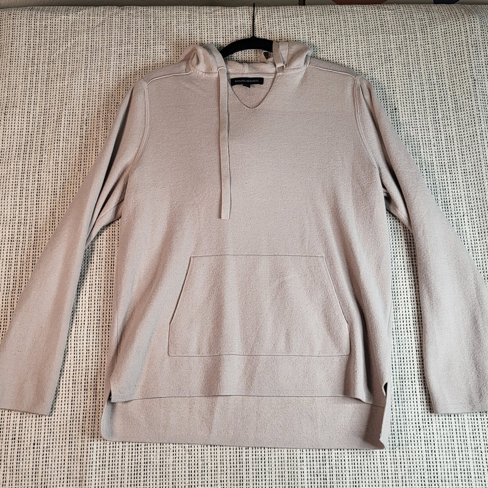 Banana Republic M Womens Oversized Hoodie Sweater Oatmeal Tan